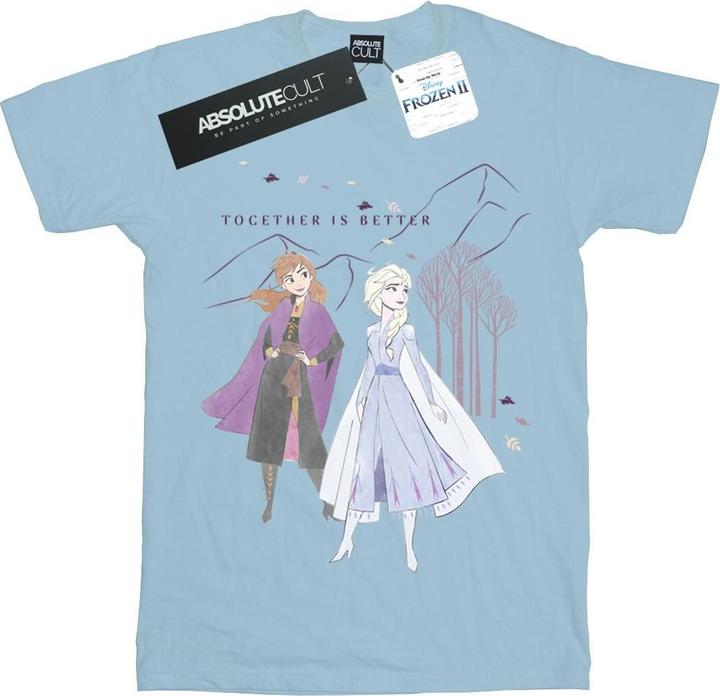 Actual product image Disney Girls Frozen 2 Elsa Anna Better Together Cotton T-Shirt (152, 158)