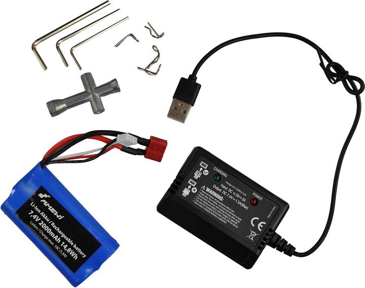 Productafbeelding Amewi RC auto Daphoenodon Monster Truck LiIon 2000mAh blauw/14 (RTR Gereed voor gebruik)