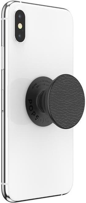 Actual product image PopSockets Pebbled Vegan Leather Black (2nd Gen, interchangeable)
