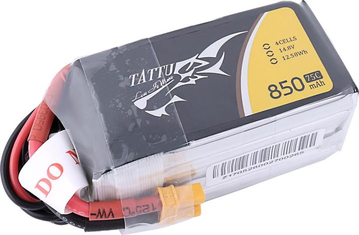 Produktbild Tattu RC-Akku LiPo 850 mAh 14.8 V 75C (14.80 V, 850 mAh)