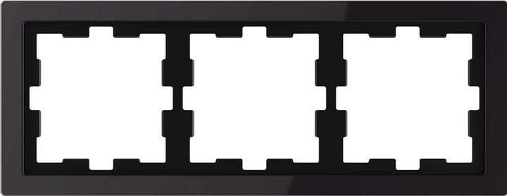 Actual product image Merten D-Life glass frame, 3-gang, onyx black MEG4030-6503