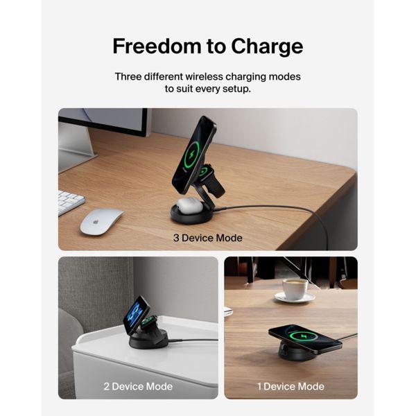 Produktbild Belkin BoostCharge 3-in-1 Qi2 Ladestation (15 W)