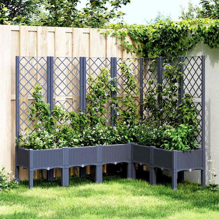 Image du produit vidaXL Bac à plantes avec treillis PP