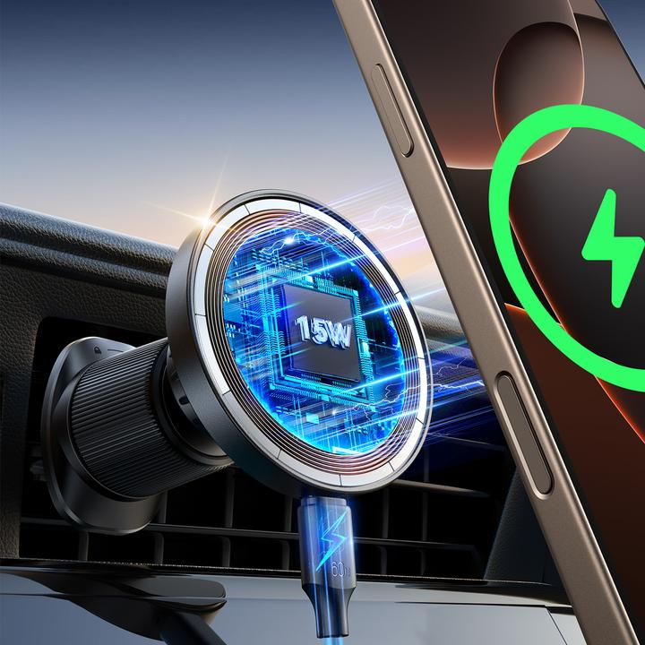 Immagine prodotto Joyroom Magsafe Mobile Holder with Wireless Charging for Car 15W - Black