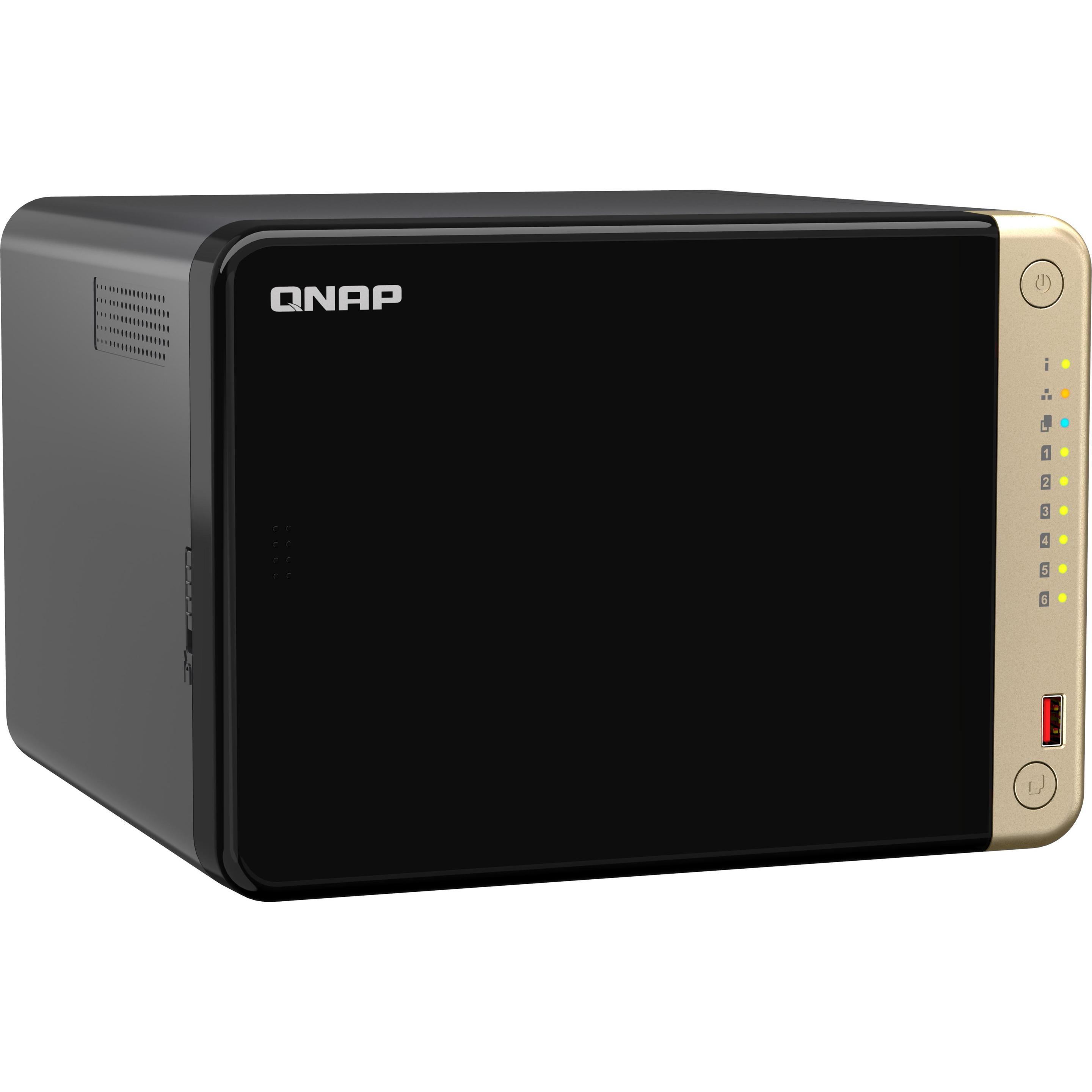 QNAP TS-664-8G (0 TB), NAS, Schwarz