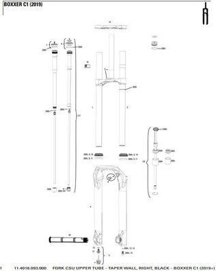 Produktbild RockShox Chassis Upper Tube, Taperwall, Right
