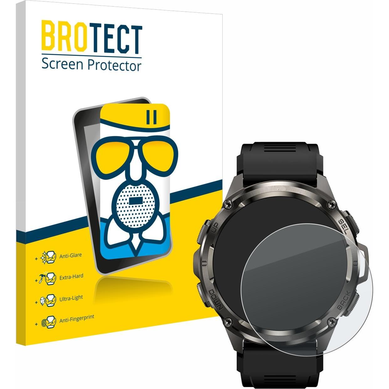 BROTECT AirGlass Panzerglasfolie Matt, Smartwatch Schutzfolie, Grau