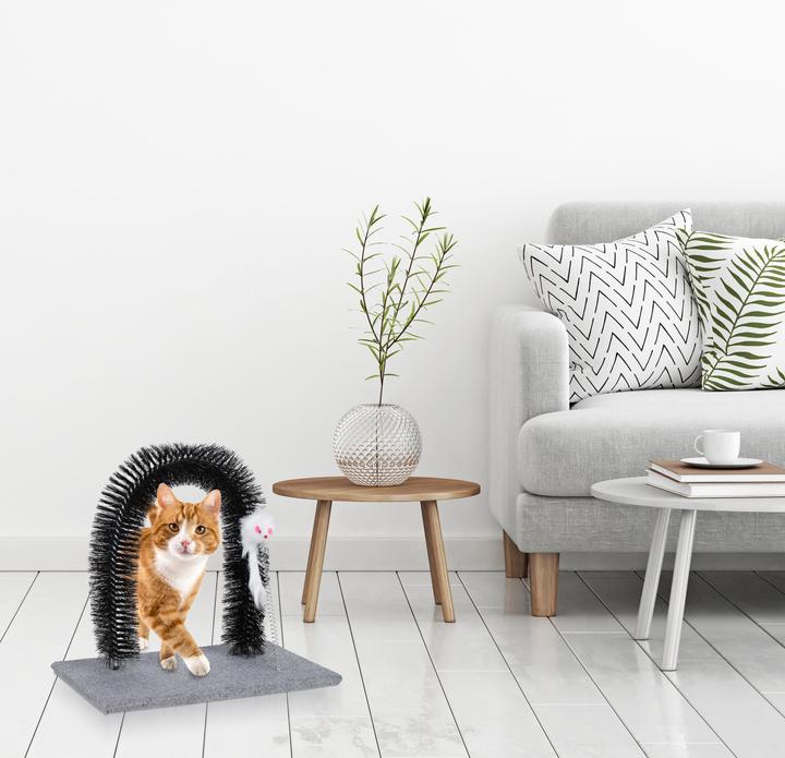 Actual product image Relaxdays Scratching Arch for Cats, Fur Care Stand (33 cm, Black)