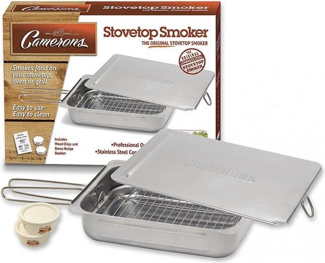 Camerons rookoven 38 x 28 cm rvs met 2 bakjes rookhout