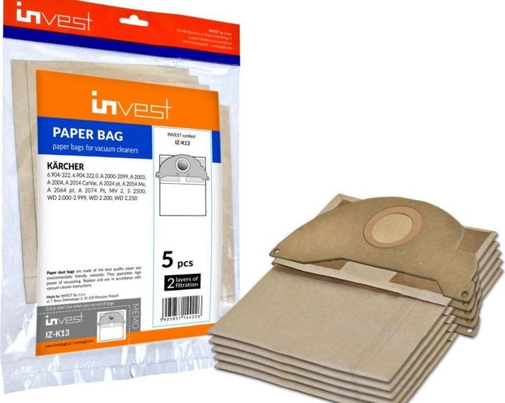 Kärcher Invest Eco Synthetic Sacs à poussière WD2 / A 2024 / A 2014 / A 2000-2099 (4 pcs.) 6.904-322.0 (4 x)