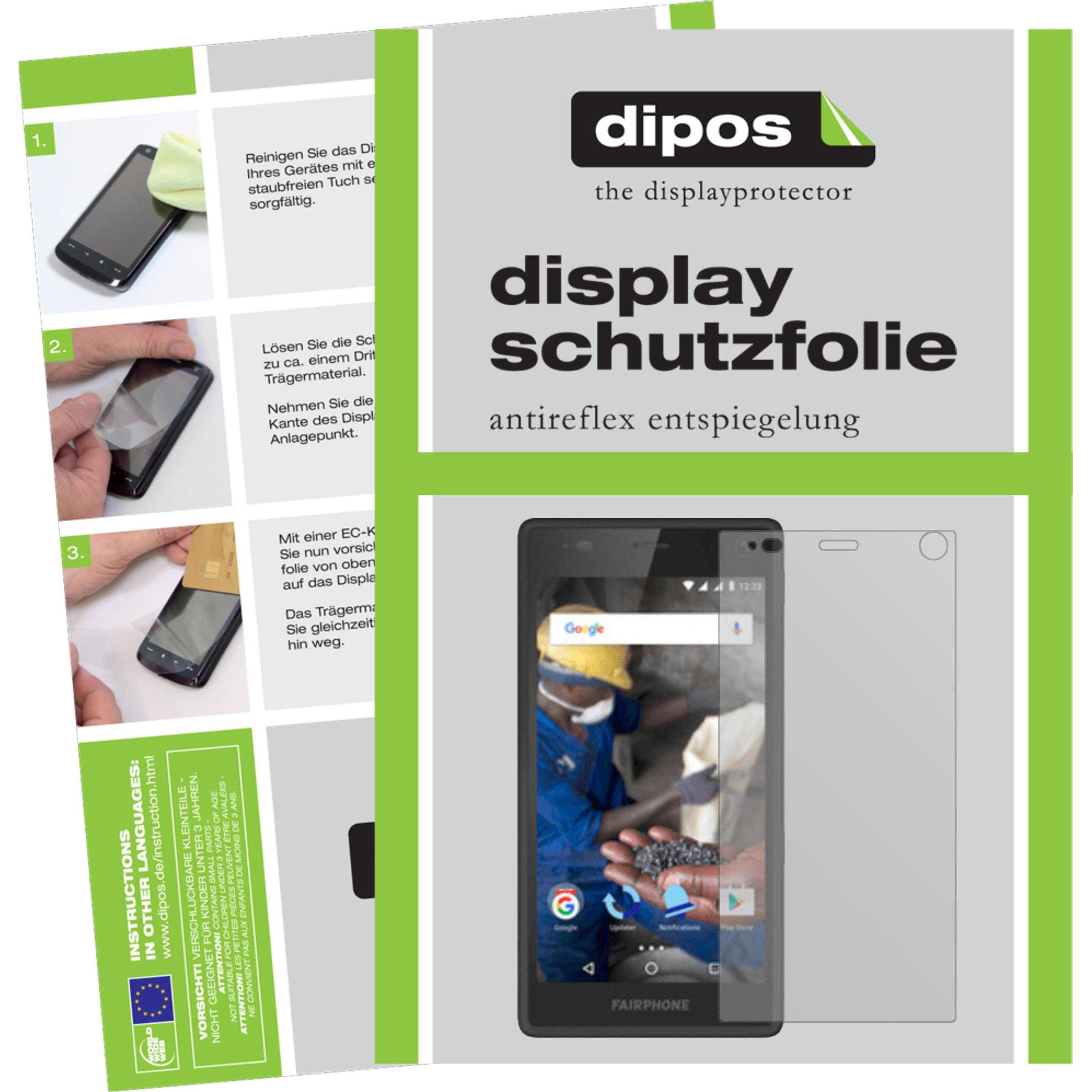 Dipos Displayschutzfolie Antireflex (6 Stück, Fairphone 2), Smartphone Schutzfolie, Transparent