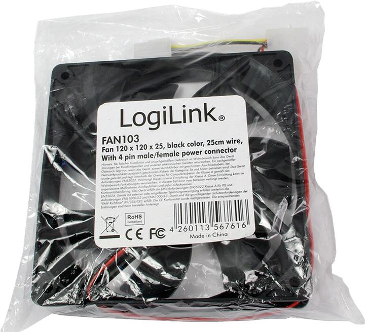 Image du produit LogiLink Ventilateur, 120 x 120 x 25 mm, palier lisse (120 mm, 1 x)