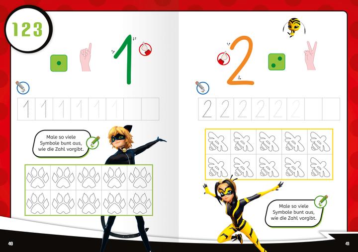 Actual product image Ravensburger Miraculous: Das grosse Vorschulbuch - Buchstaben, Zahlen, Konzentration (German)