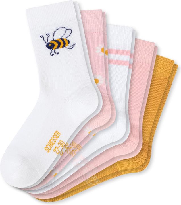 Schiesser 5er Pack Biene Kindersocken Mädchen (5er Pack, 19 - 22)