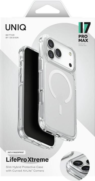 Immagine prodotto Uniq LifePro Xtreme Case for iPhone 17 Pro Max Magclick Charging Transparent (Apple iPhone 17 Pro Max)