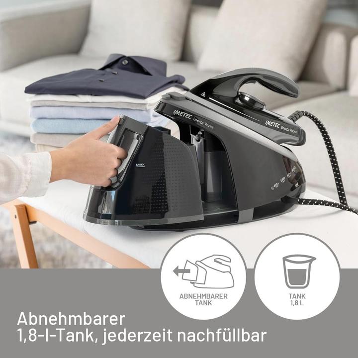 Produktbild Imetec Dampfbügeleisen mit 6,5 bar Druck, 400 g Dampf, keramischer Sohle und ECO-Technologie (2400 W, 400 g/min)