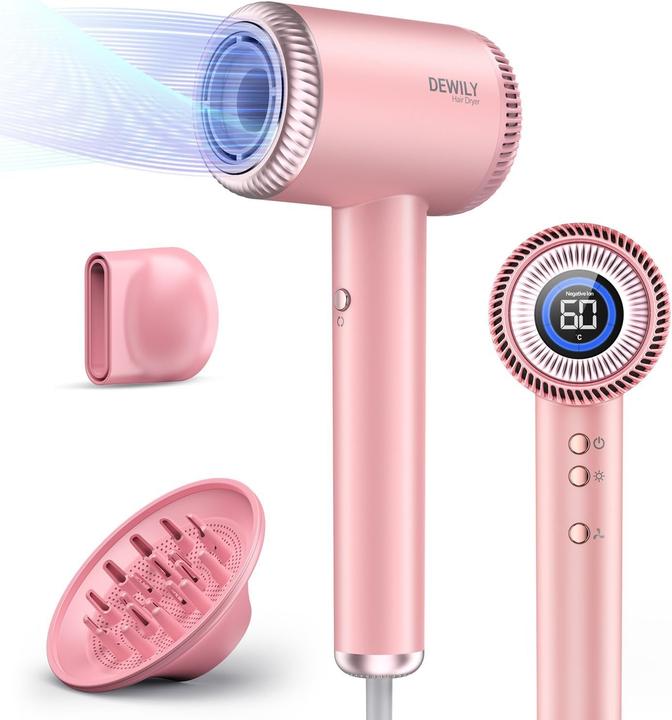 Immagine prodotto Dewily Asciugacapelli con diffusore magnetico, motore brushless 110000 rpm, 300 milioni ioni negativi
