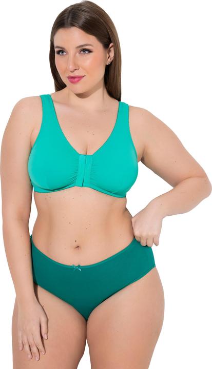 Actual product image Ulla Popken 2 Pack of Front Closure Comfort Bras - Zig Zag, Solid (pack of 2, 110 D)