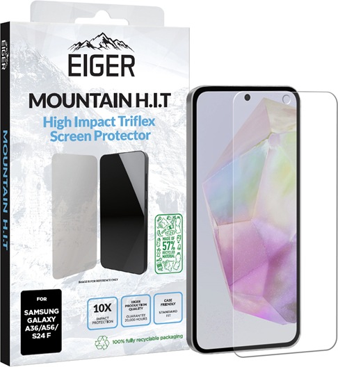 Eiger Display-Folie (1er-Pack) Mountain H.I.T Clear (1 Stück, Samsung Galaxy A56, Samsung Galaxy S24 FE, Samsung Galaxy A36)