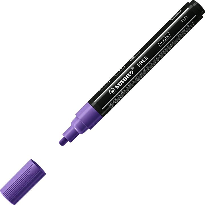 Actual product image STABILO Acrylic marker - FREE Acrylic - T300 bullet tip 2-3mm - single pencil - violet (Violet, 3 mm, 1 x)