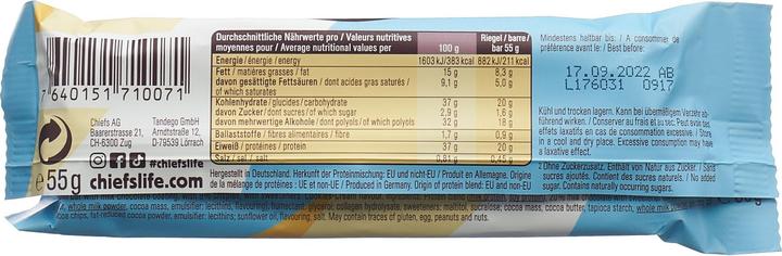 Nährwerte und Zutaten Chiefs Protein Bar (Cookie, 12 Stk., 660 g)