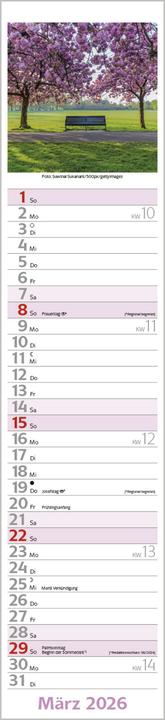 Augenblicke Langplaner 2026 (11 x 48 cm, Hardcover, German)