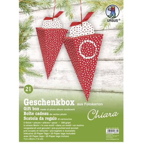 Ursus, Geschenkverpackung, Geschenkbox Chiara 7,5x20x7,5cm VE=5 Stück Motiv: 21 (Geschenkbox, 5 x)