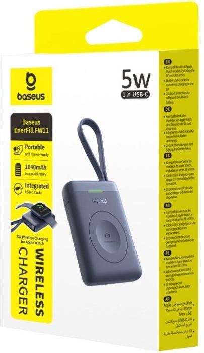 Image du produit Baseus EnerFill FW11 Portable Wireless Charger for Apple Watch with Built-in Cable 5W Black (5 W)