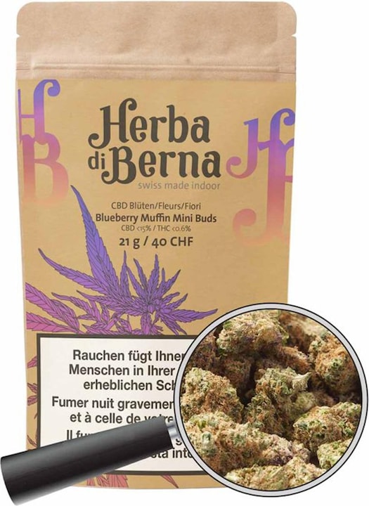 Image du produit Herba di Berna Mini-Buds Muffin aux myrtilles (30 g, Intérieur)