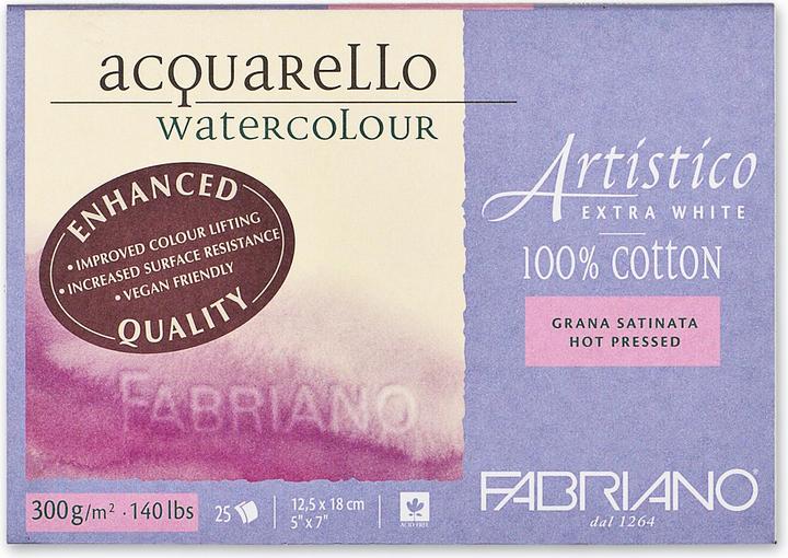 Actual product image Fabriano Aquarellblock Artistico Extra White (12.5 x 18 cm, Plain, Hardcover)