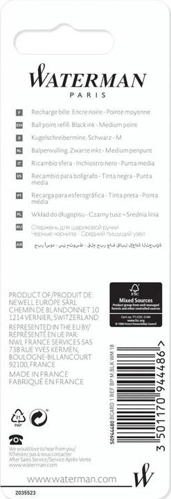 Produktbild Waterman Kugelschreibermine Standard Maxima (Schwarz, 0.70 mm, 1 Stk.)