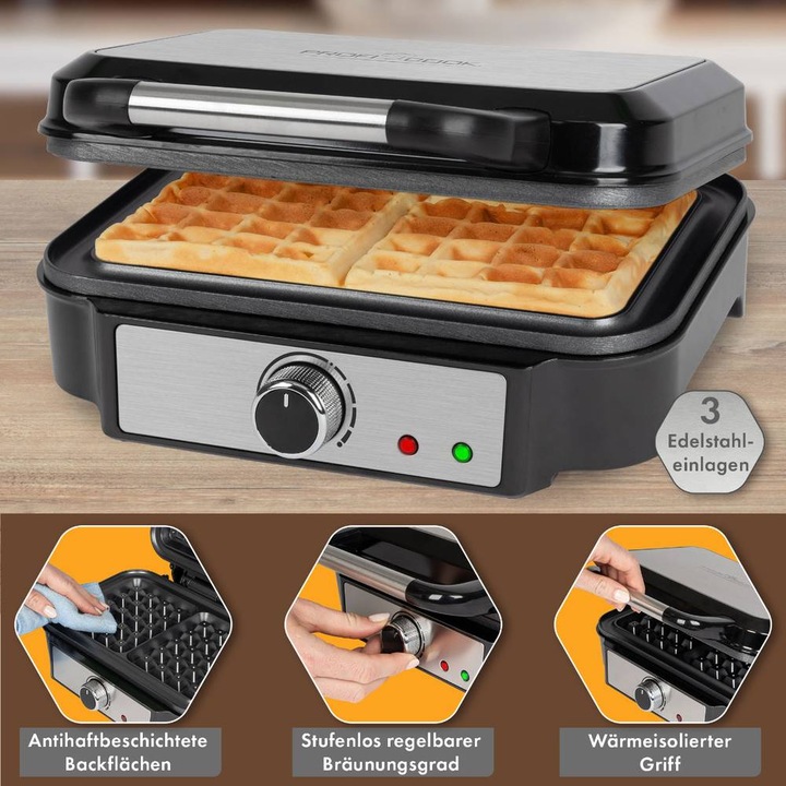 Actual product image Proficook Prof Waffle Maker 2-fold WA 1240 ed Brussels