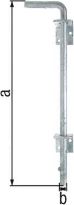 Actual product image GAH Floor slide L400xS16mm steel galvanised galvanised Distance bolt - gate 40 mm (1 pcs.)