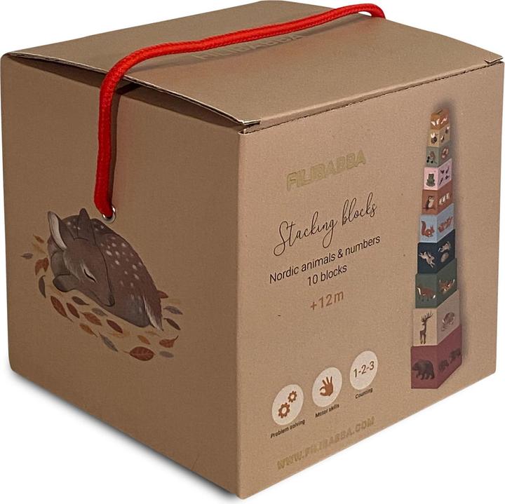 Actual product image Filibabba Stacking blocks - Nordic animals (FI-02177)