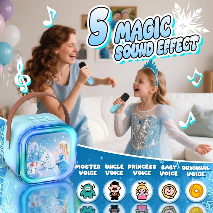 Produktbild GirliGlee Kinder-Karaokemaschine mit 2 Mikrofonen