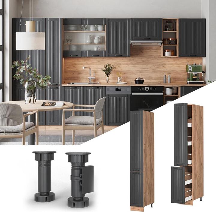Produktbild Vicco Apothekerschrank Fame-Line, Dunkelgrau/Goldkraft Eiche, 30 cm