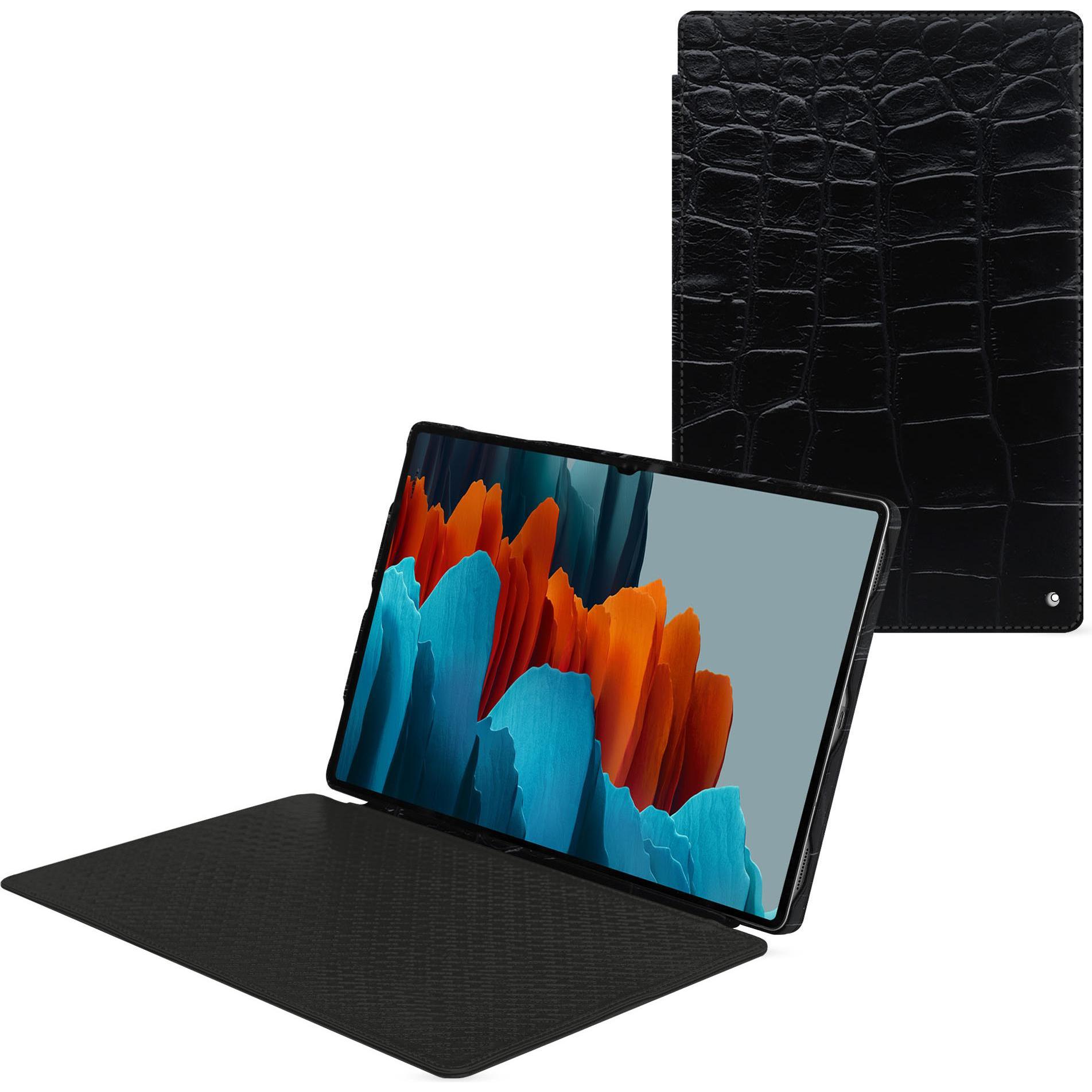 Thumbnail - Noreve Lederschutzhülle horizontal (Galaxy Tab S9 Ultra), Tablet Hülle, Schwarz