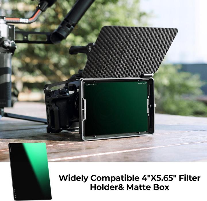 Image du produit K&F Concept Square Film Filter with Matte Box, 4X5.65 in, Thickness 4.0mm, ND64, Green Coated (NANO-X series) (Filtre gris neutre, 101.60 mm)