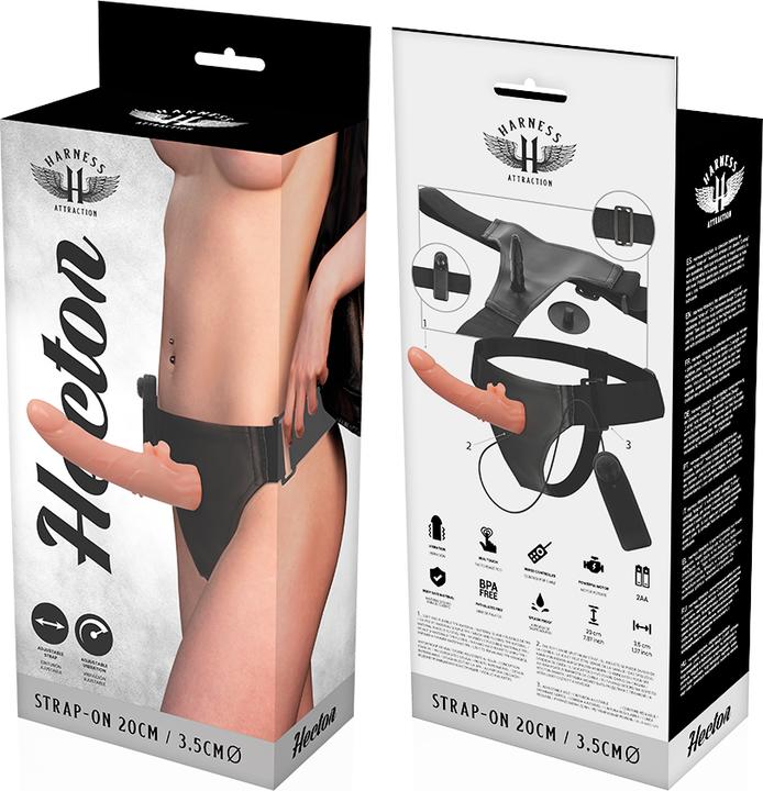 Actual product image Harness Attraction HECTOR VIBRATOR FLESH 20 X 3.5CM