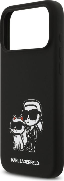 Actual product image Karl Lagerfeld - Silicone Sketch & Logo (KLHMP17XSKCGRGOK) - iPhone 17 Pro Max - Karl&Choupette (Apple iPhone 17 Pro Max)