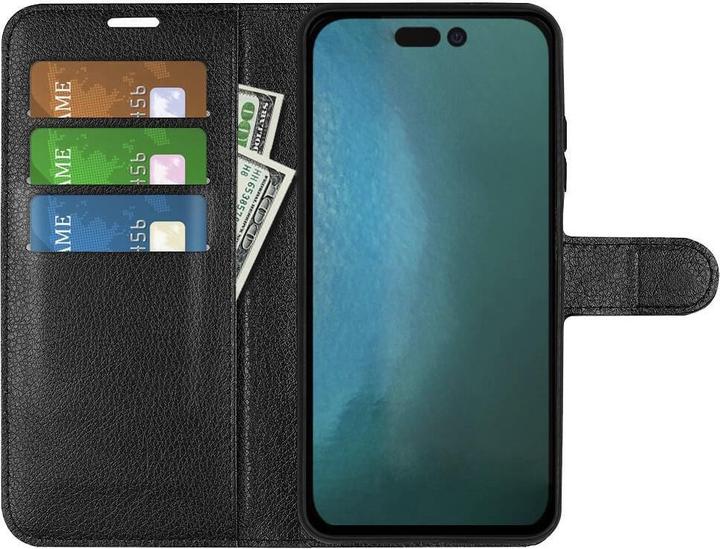 Productafbeelding Cover-Discount iPhone 14 Pro - Leren hoesje cover zwart (Apple iPhone 14 Pro)
