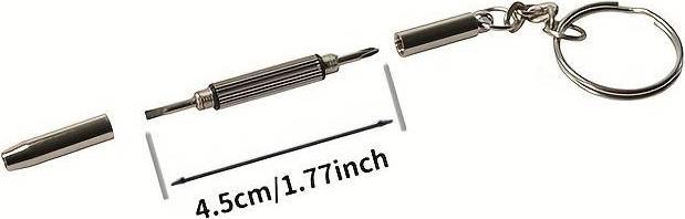 Actual product image PhoneLook Porte-clés multifonctions 2 en 1 en aluminium avec tournevis à tête plate et cruciforme (1 pc)