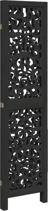 Actual product image VidaXL Screen room divider partition wall 3-piece black solid wood paulownia