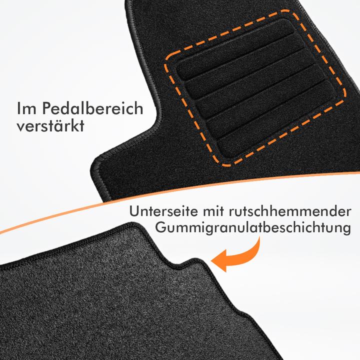 Produktbild Rigum Textil Fussmatten für Seat Leon / Cupra Leon, Formentor / VW Golf Kombi ab 2020 (1 Set à 2 Fussmatten)