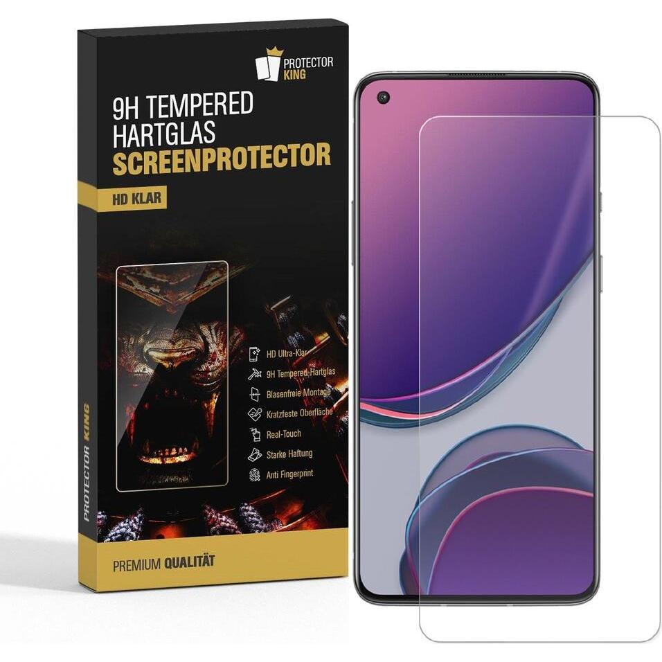 Protectorking 1x echtes Tempered 9H Panzerhartglas 3D KLAR (1 Stück, OnePlus 8T), Smartphone Schutzfolie