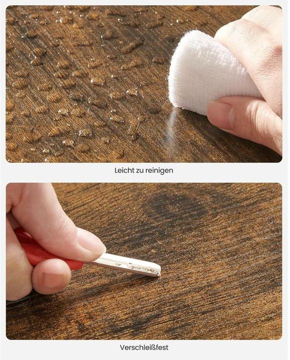 Actual product image Vasagle Desk brown L-shaped, O-leg frame black 149.0 x 50.0 cm (149 x 149 x 76 cm)