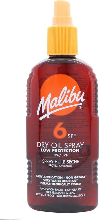 Actual product image Malibu Sun SPF 6 Non-Greasy Dry Oil Spray for Tanning 200ml (Suntan oil, Up to SPF 10, 200 ml)