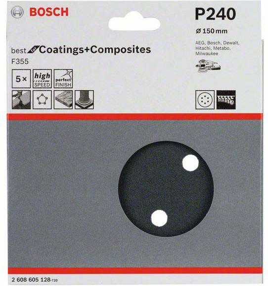 Actual product image Bosch Professional Zubehör PRO F355 sanding sheet, 150 mm, G240 (P240)