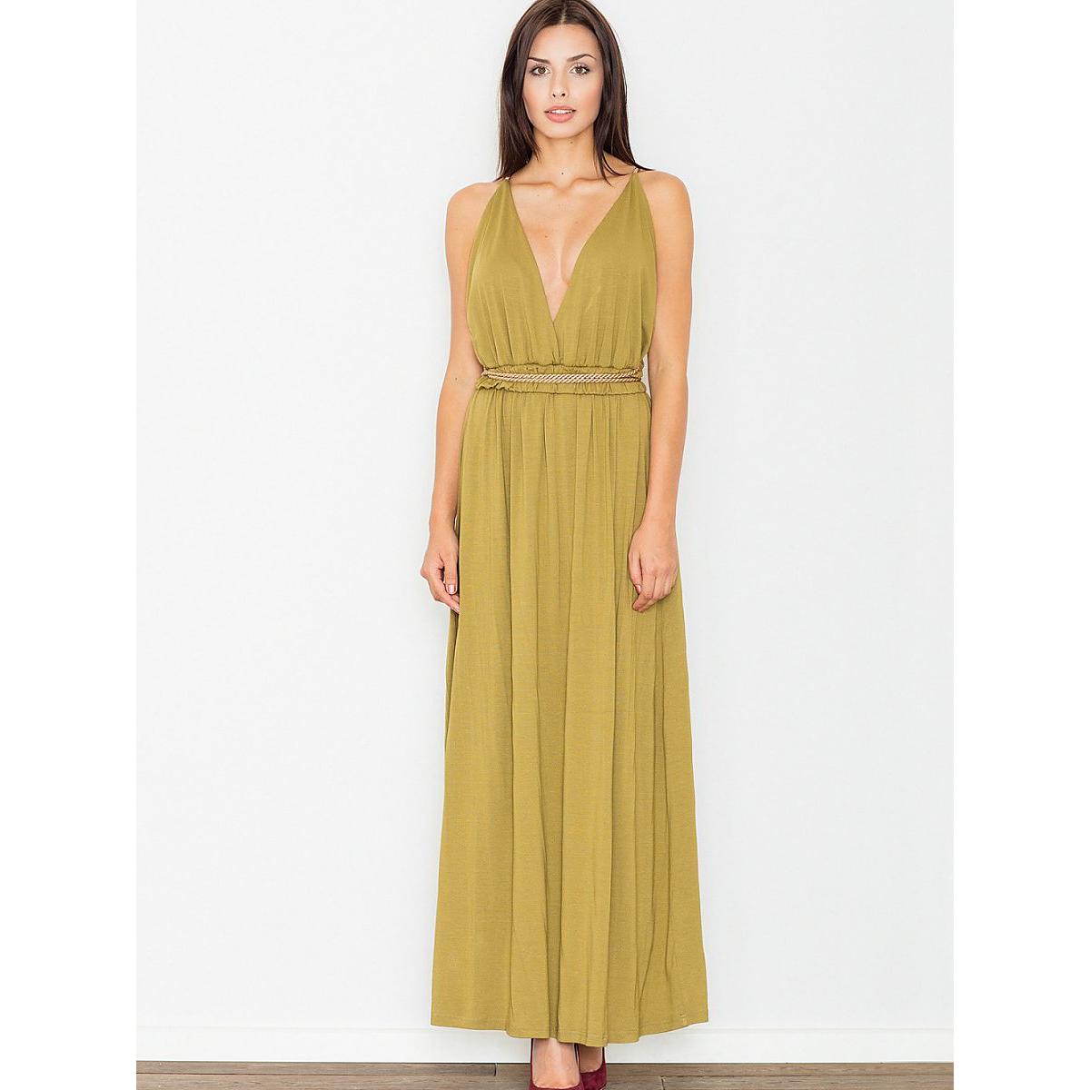 Figl, Damen, Kleider, Langes Kleid, Grün, (M)