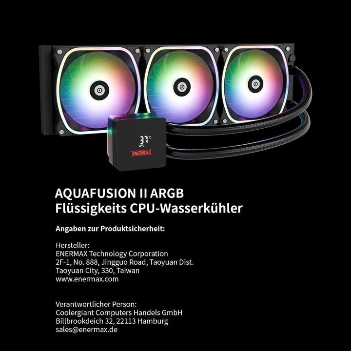 Actual product image Enermax Aquafusion II 360mm ELC-AQFA360-SQA